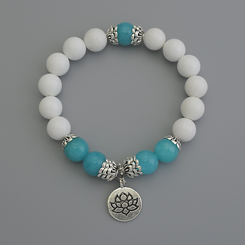 Brățară asortiment cu bile netede, diametru 10 mm ±, cu inserții metalice, lungime 18 cm, elastică