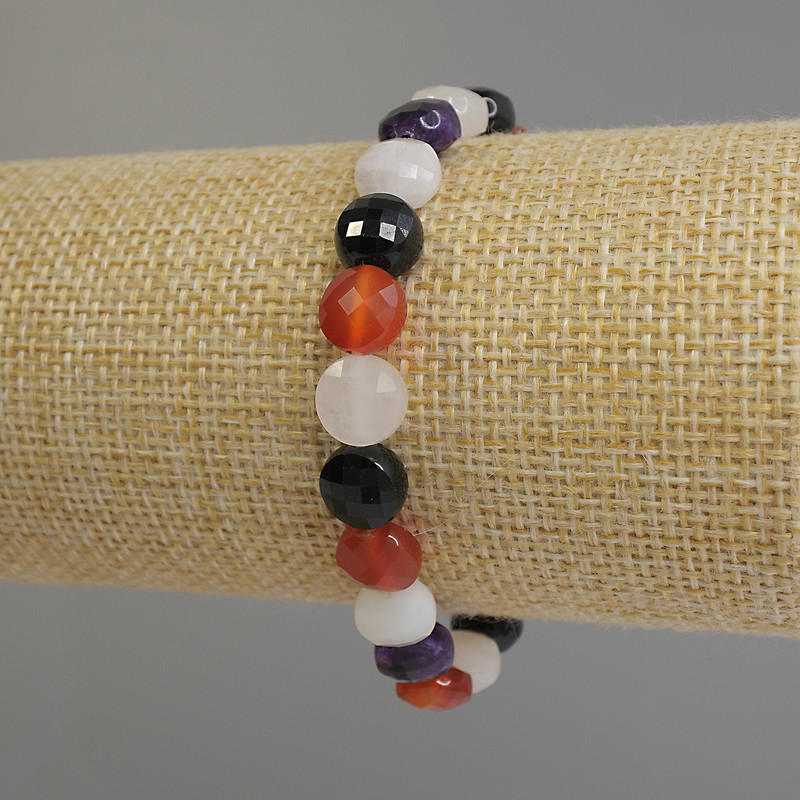 Brățară cu monede facetate, asortiment, diametru 8 mm, lungime 18 cm, pe elastic