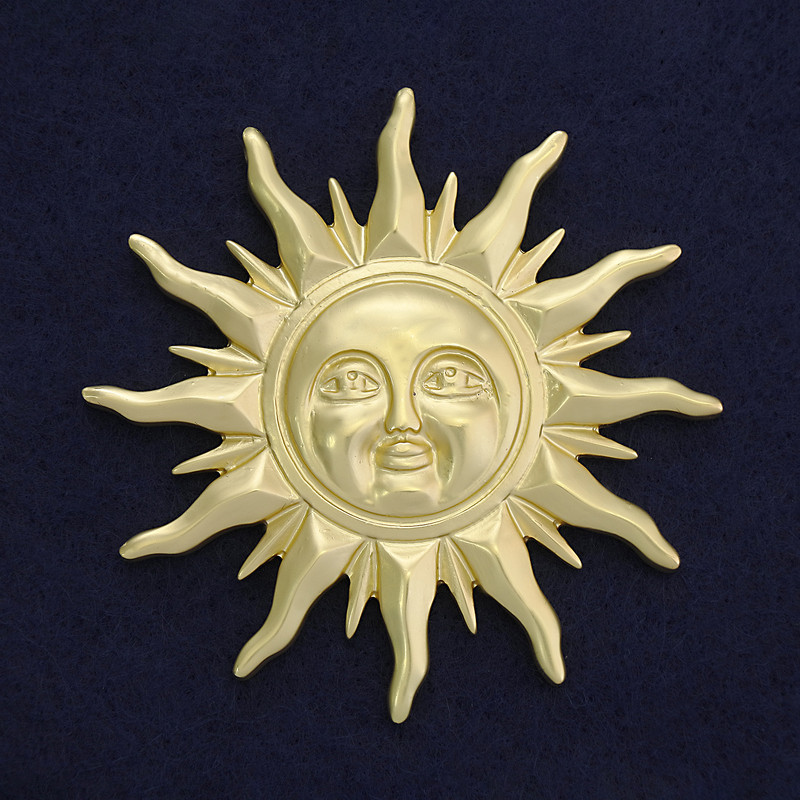 Broșă «Soare», culoare aur mat, metal auriu, 68 mm ±, cu magnet