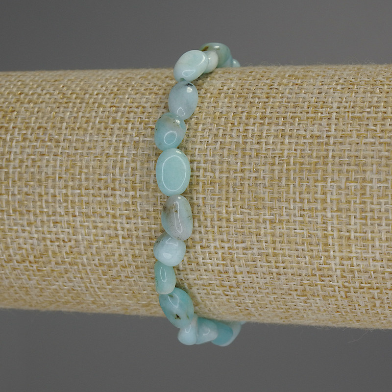 Brățară din larimar, fațetată, diametru 8x6 mm, lungime 18 cm, elastic