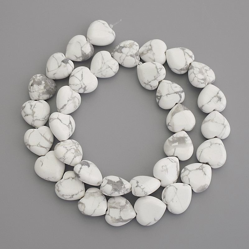 Mărgele Kaholong, piatră naturală în formă de inimă, diametrul 12×12 mm, pe fir, lungime 39 cm+