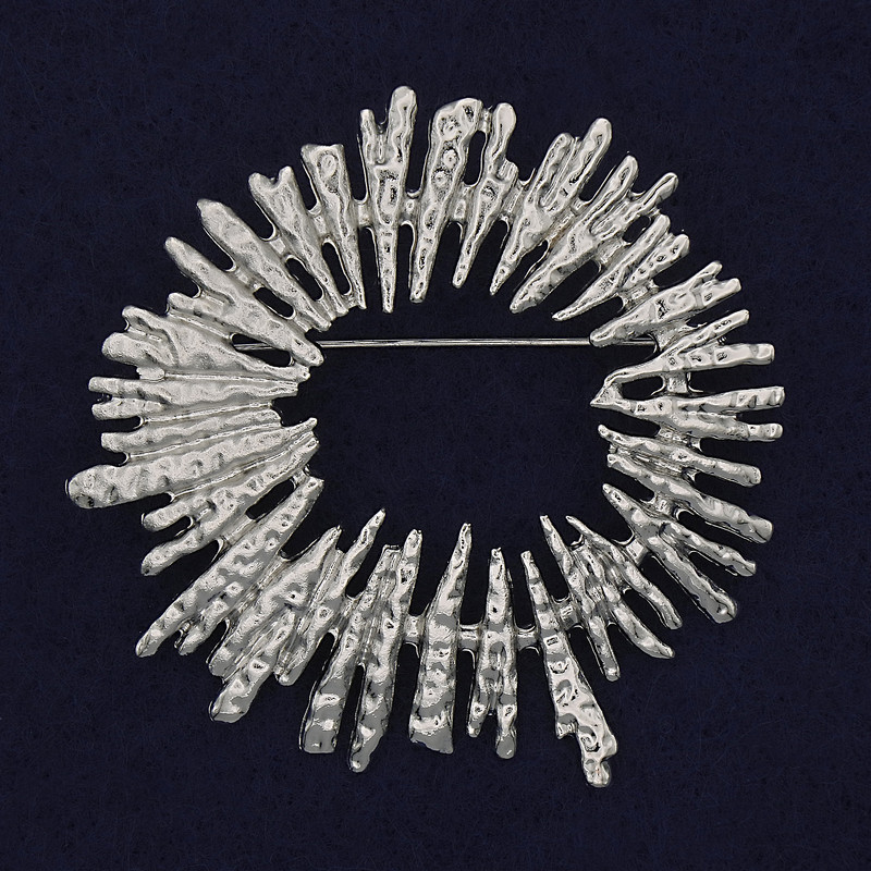 Broșă Accent din metal argintiu 54×56 mm+