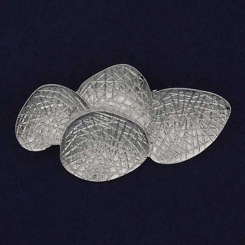 Brosă Accent din metal argintiu 64×36 mm+