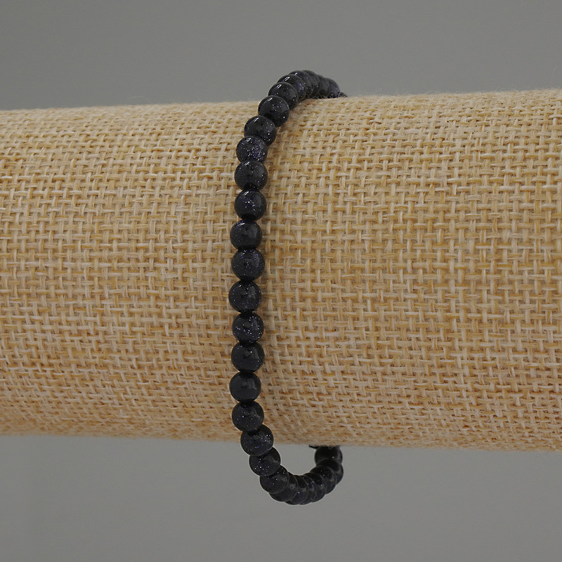 Браслет Авантюрин Ніч Каїра гладка кулька 4мм+-, довжина 18см стрейч