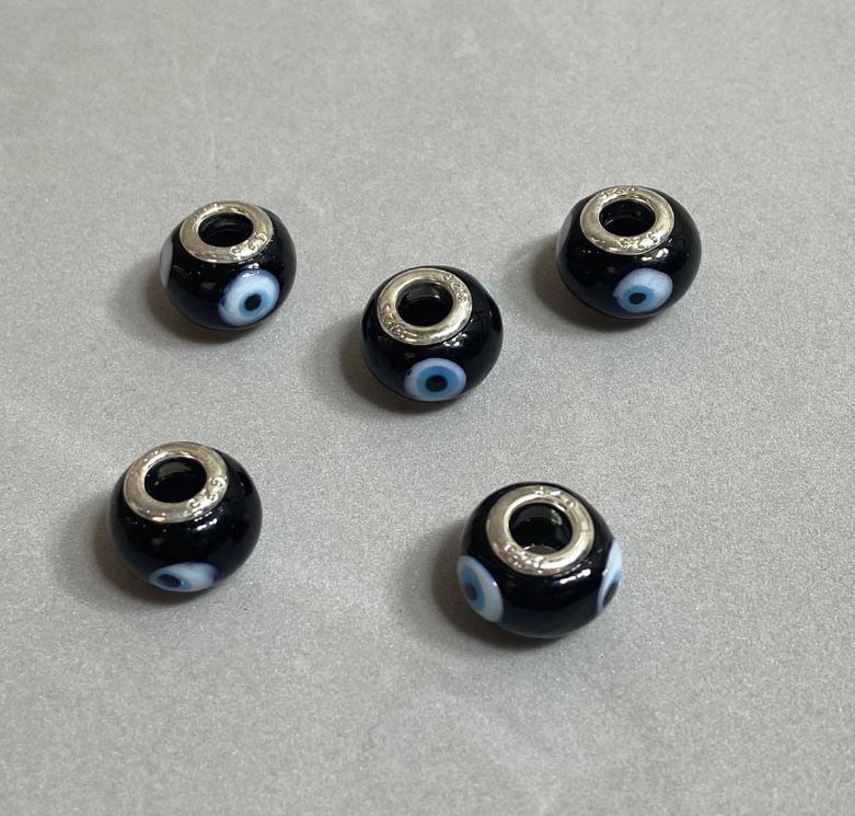 Mărgea Pandora din plastic, diametrul 14×10 mm, gaură de 4,5 mm, pachet de 6 buc.