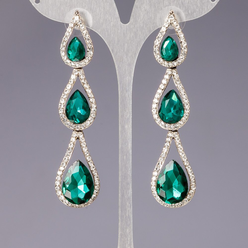 Cercei cu cristale în stil candelabru - Picături de ploaie