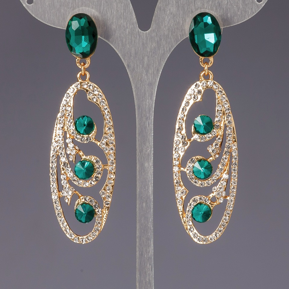 Сережки з кристалами "люстри" "шандельєри" "Слов'янка"