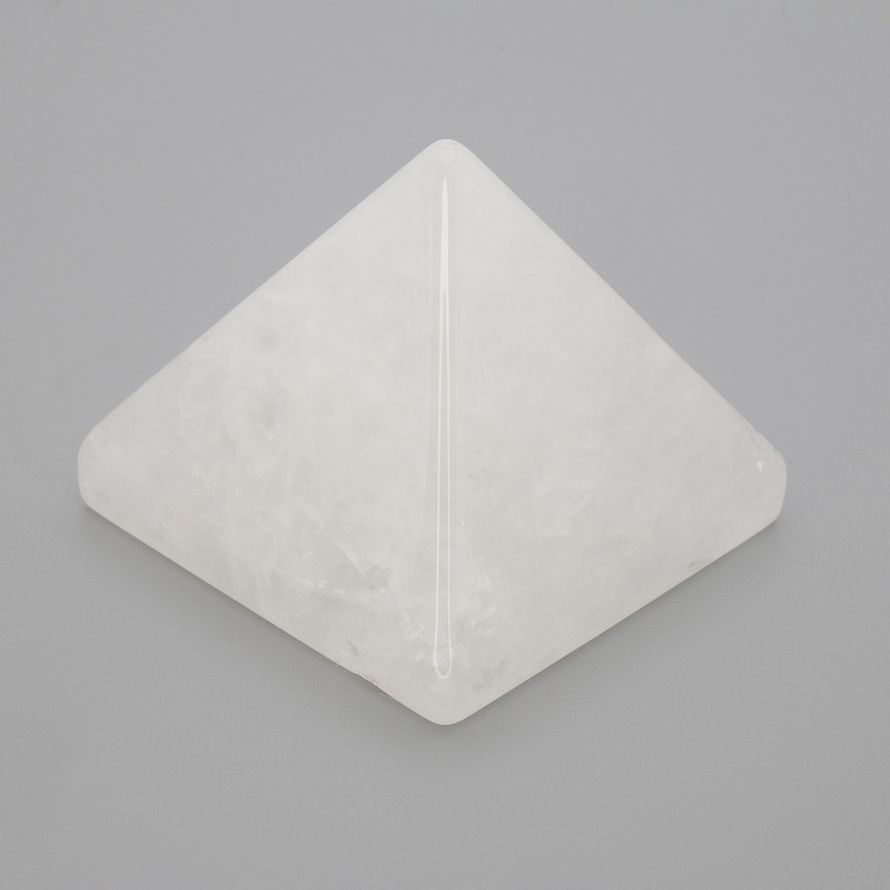 Piramidă suvenir din piatră naturală - cristal de munte, lungime 38x38 mm, lățime 33 mm