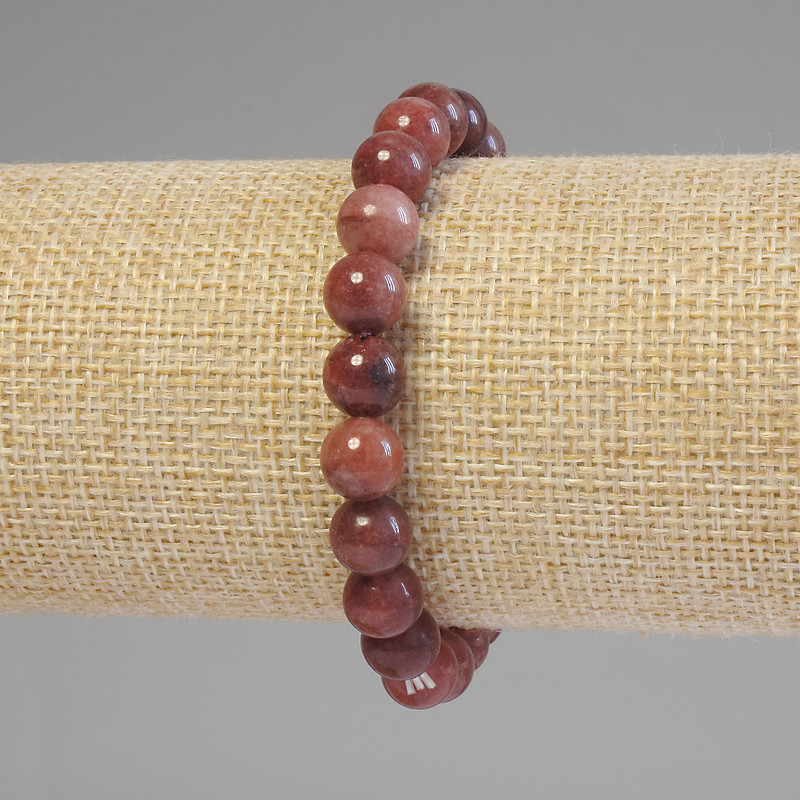 Brățară din selenit, mărgele netede, diametrul de 8 mm, lungime aproximativă de 18 cm, pe elastic