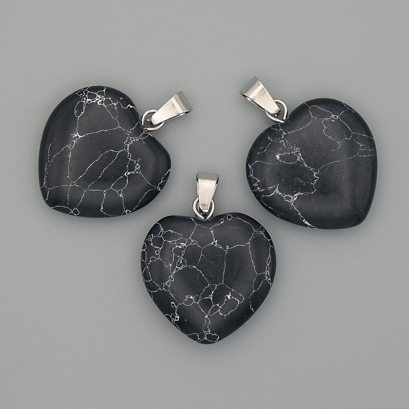 Pandantiv Inimă din agat 20×20×25 mm+