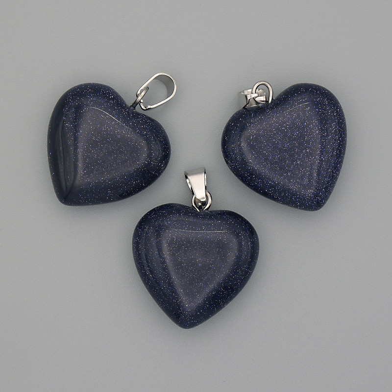 Pandantiv Inimă din aventurin Noaptea Cairo-ului 20x20x25mm+