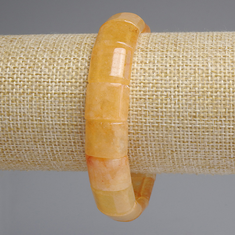 Brățară cu citrin, verigi 13×15 mm, lungime 18 cm, extensibilă