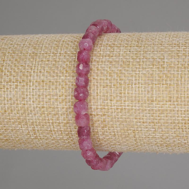 Brățară cu turmalin, cuburi tăiate, 5×5 mm, lungime 18 cm, elastică