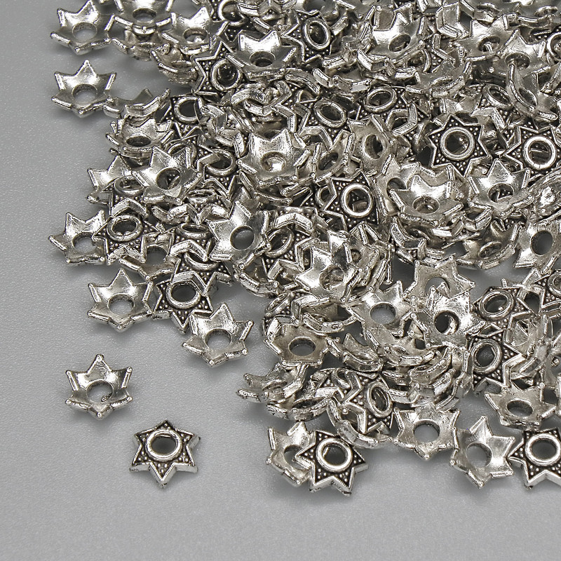 Capace pentru mărgele, culoare metalică argintie, diametru 5,5×1 mm, gaură 1,9 mm, ambalaj 20 g (~177 buc.)