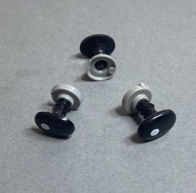 Ochi pentru jucării negri, ovale, 13×10 mm, ambalaj de 50 perechi