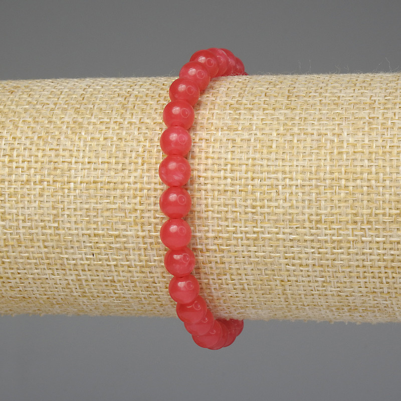 Brățară cu turmalină, bile netede de 6 mm, lungime 18 cm, pe elastic