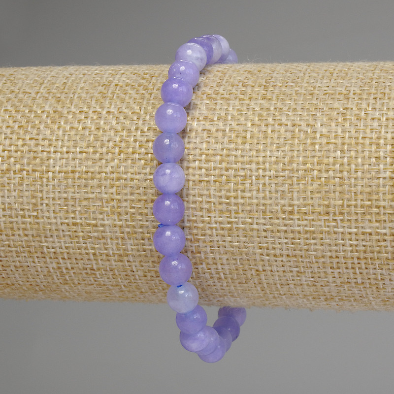 Brățară din acvamarin, bile netede, de 6 mm