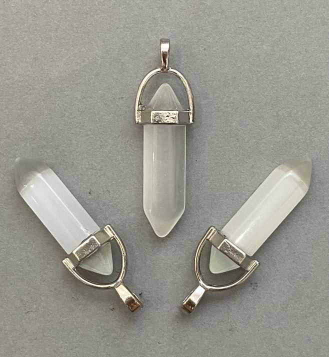 Pandantiv Ochiul pisicii hexagonal, cristal sferic, 8x31x41 mm+