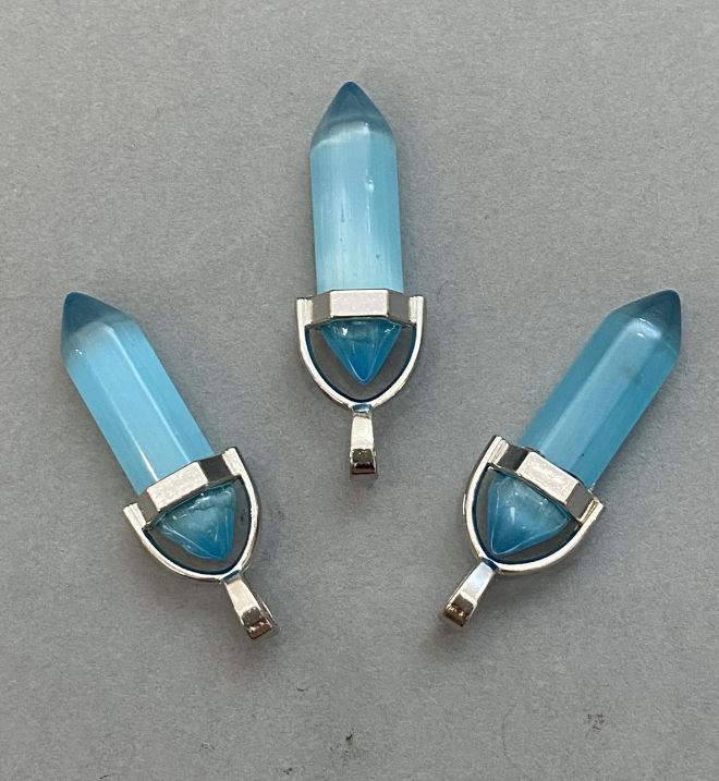 Pandantiv Ochiul pisicii hexagonal – cristal, sferă 8×31×41 mm+