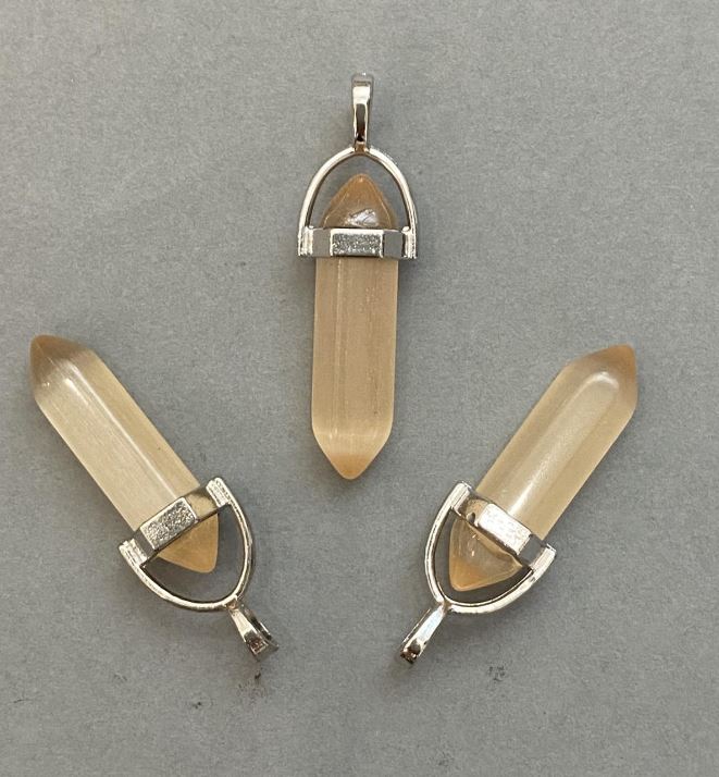 Pandantiv «Ochi de pisică» hexagonal cristal sferic 8x31x41 mm+