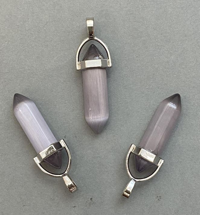 Pandantiv «Ochi de Pisică» hexagonal, sferă de cristal, 8x31x41 mm+