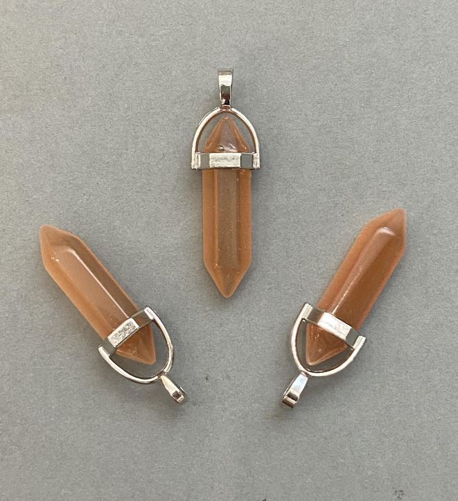 Pandantiv Ochi de Pisică hexagonal din cristal, bilă 8×31×41 mm+