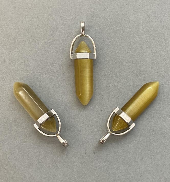 Pandantiv «Ochi de Pisică» hexagonal, din cristal, sferă 8×31×41 mm+