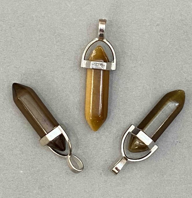 Pandantiv Ochi de pisică hexagonal din cristal 8x31x41 mm+