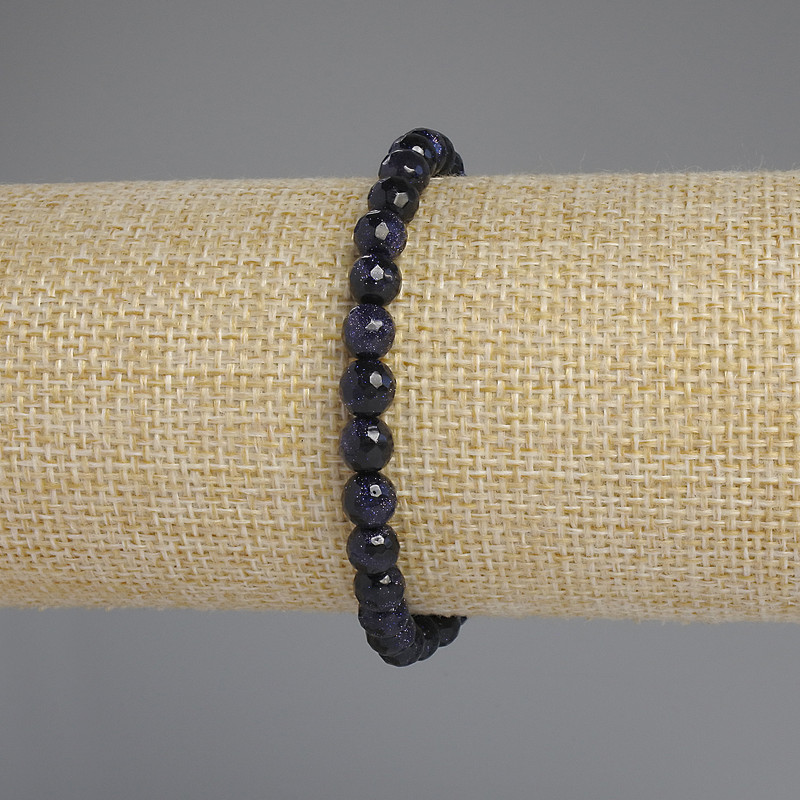 Brățară din aventurin Noaptea Cairo, mărgele tăiate facetate, diametrul 6 mm ±, lungimea 18 cm +