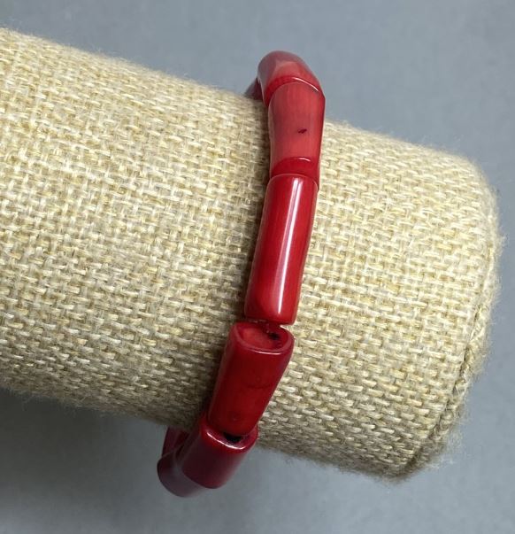 Brățară din coral «Rubka» 17-19×7-9 mm, lungime 18 mm, elastică