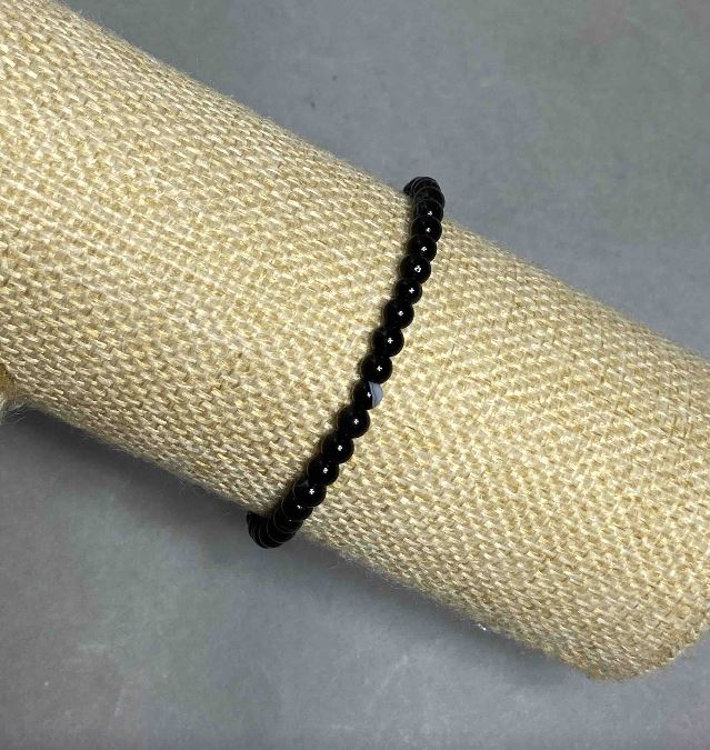 Brățară din agat, bile netede, diametrul 4,5 mm, lungimea 18 cm, elastică