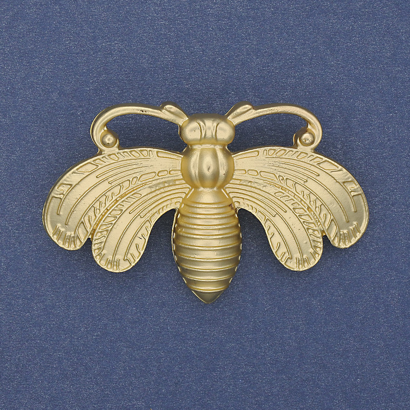 Broșă Fluture, culoare aur mat, metal auriu, 50×33 mm+