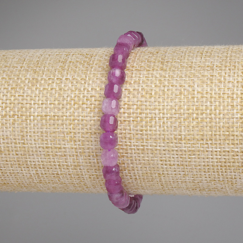 Brățară din turmalin, cuburi tăiate cu fațete, 5 mm, lungime 18 cm, elastic