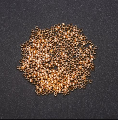 Crimpuri de fixare, diametru 2,5 mm, culoare aur galben, 200 g