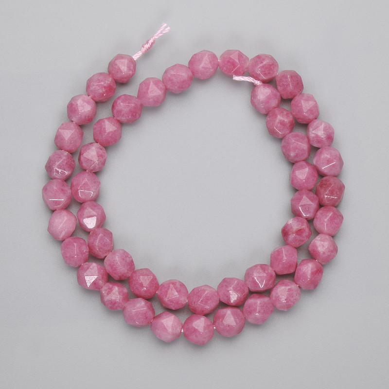 Mărgele de turmalin multifacetate, diametrul 7,5 x 6,5 mm +/-, lungime 37 cm +/- pe fir