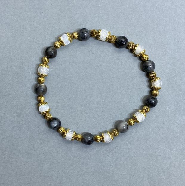 Brățară din agat înghețat și labradorit