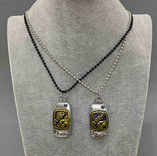 Парні кулони дружби, довжина 48см+-, діаметр 40х20мм+