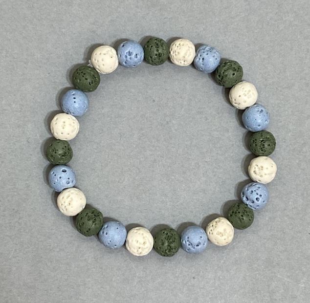 Браслет вулканічна Лава кулька 8мм+-, довжина 18см+- стрейч