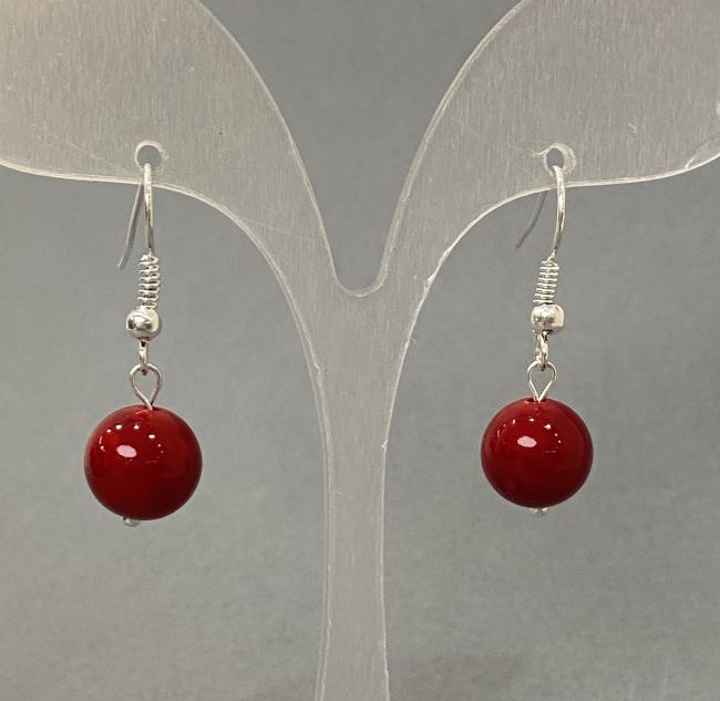 Cercei din turmalin, bila netedă, diametrul 10 mm, lungime 30 mm+