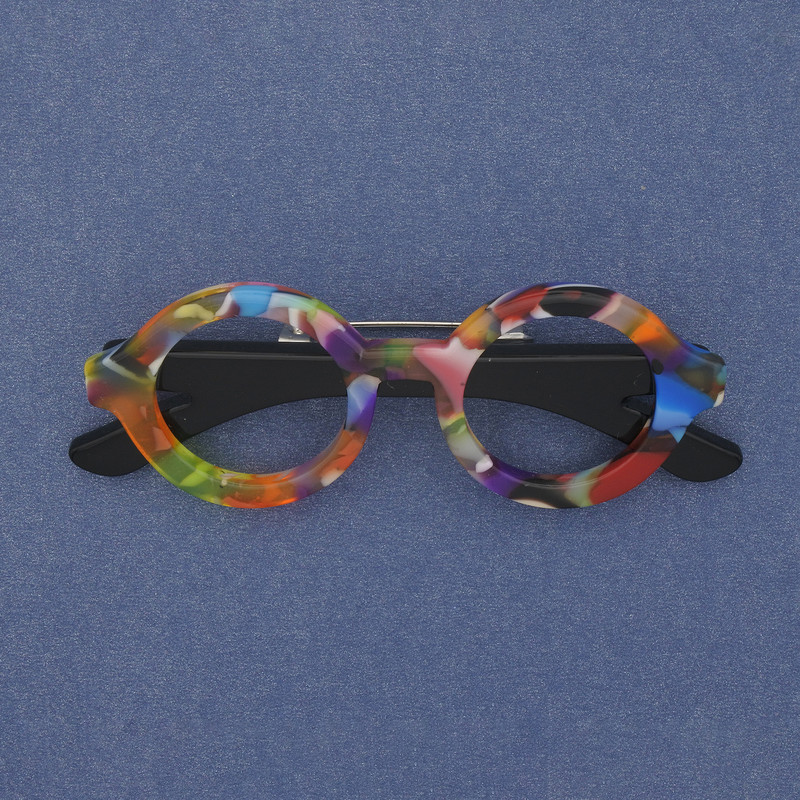 Broșă «Ochelari» acrilic argintiu metal 65×25 mm+