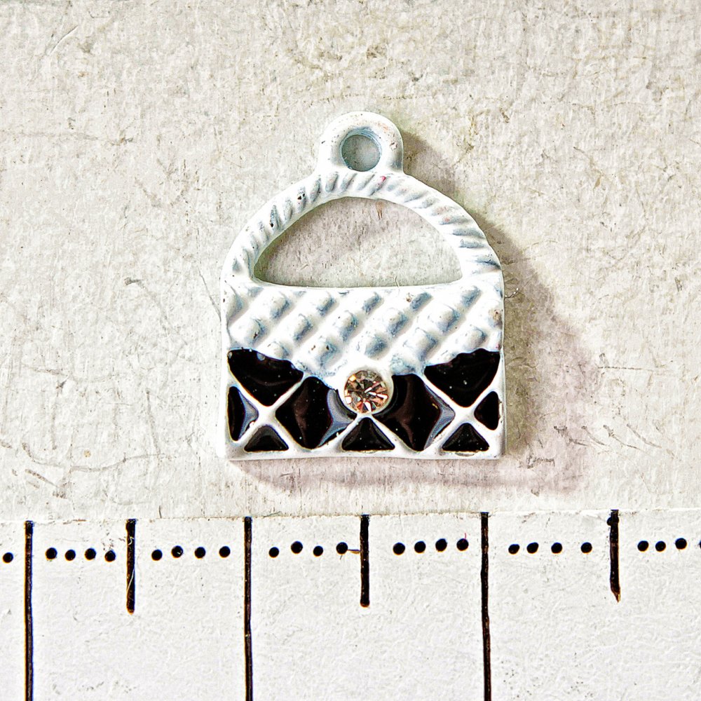 Furnitură – Pandantiv în formă de poșetă de damă, 15 mm, set de 5 buc.