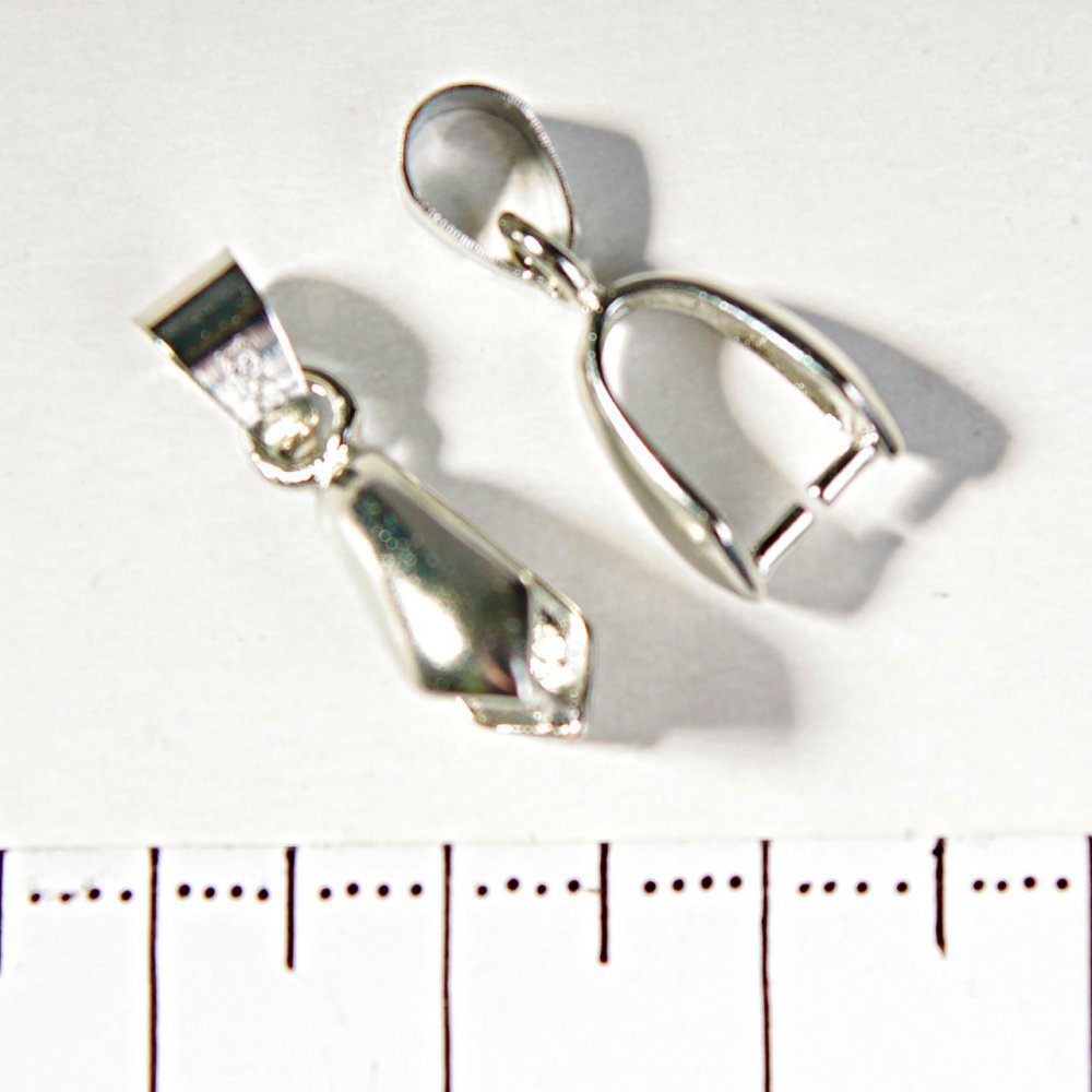 Piesă de prindere pentru pandantiv cu știft, bază pentru șnur, netedă, mare, 20 mm, set 20 buc.