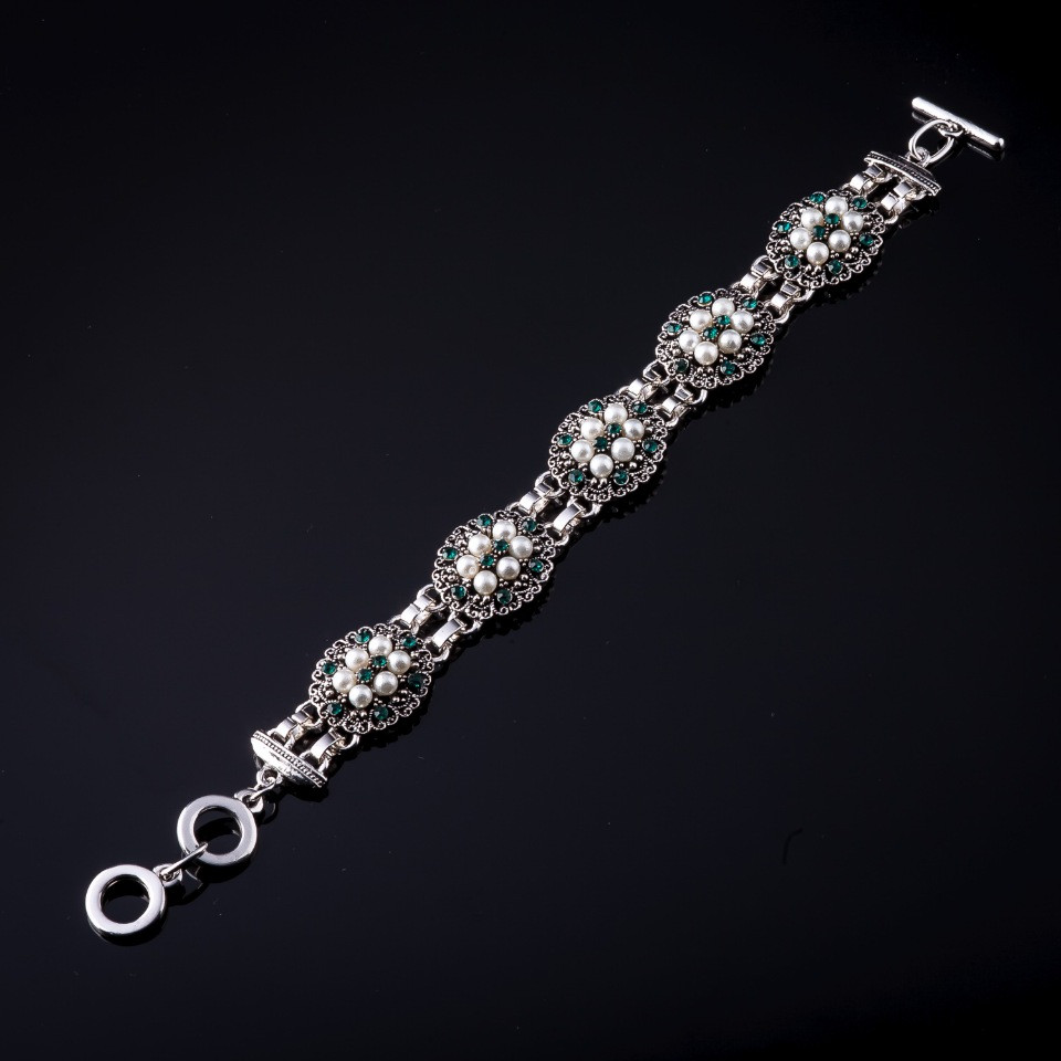 Brățară Liza din sticlă verde 22 cm