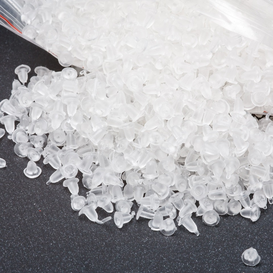 Fixator pentru cercei din silicon alb, ambalaj 300 g