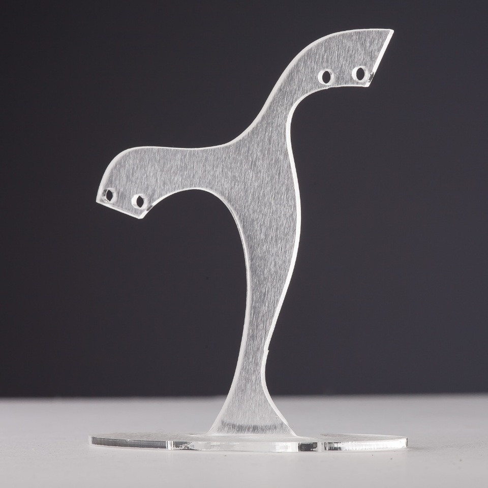 Suport pentru cercei din plastic alb mat, înălțime 8 cm