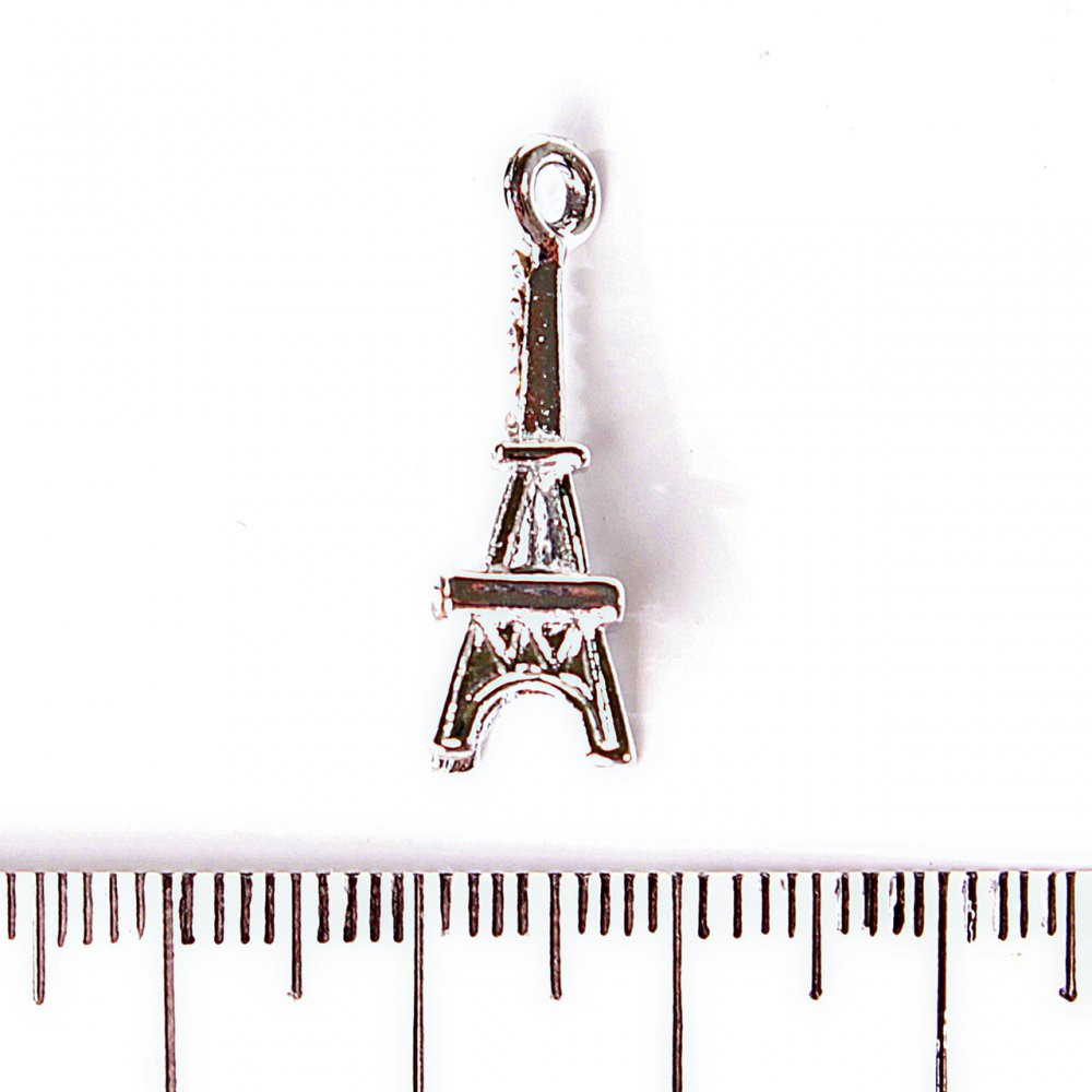 Pandantiv Turnul Eiffel în strasuri, 25x8 mm, set de 3 bucăți