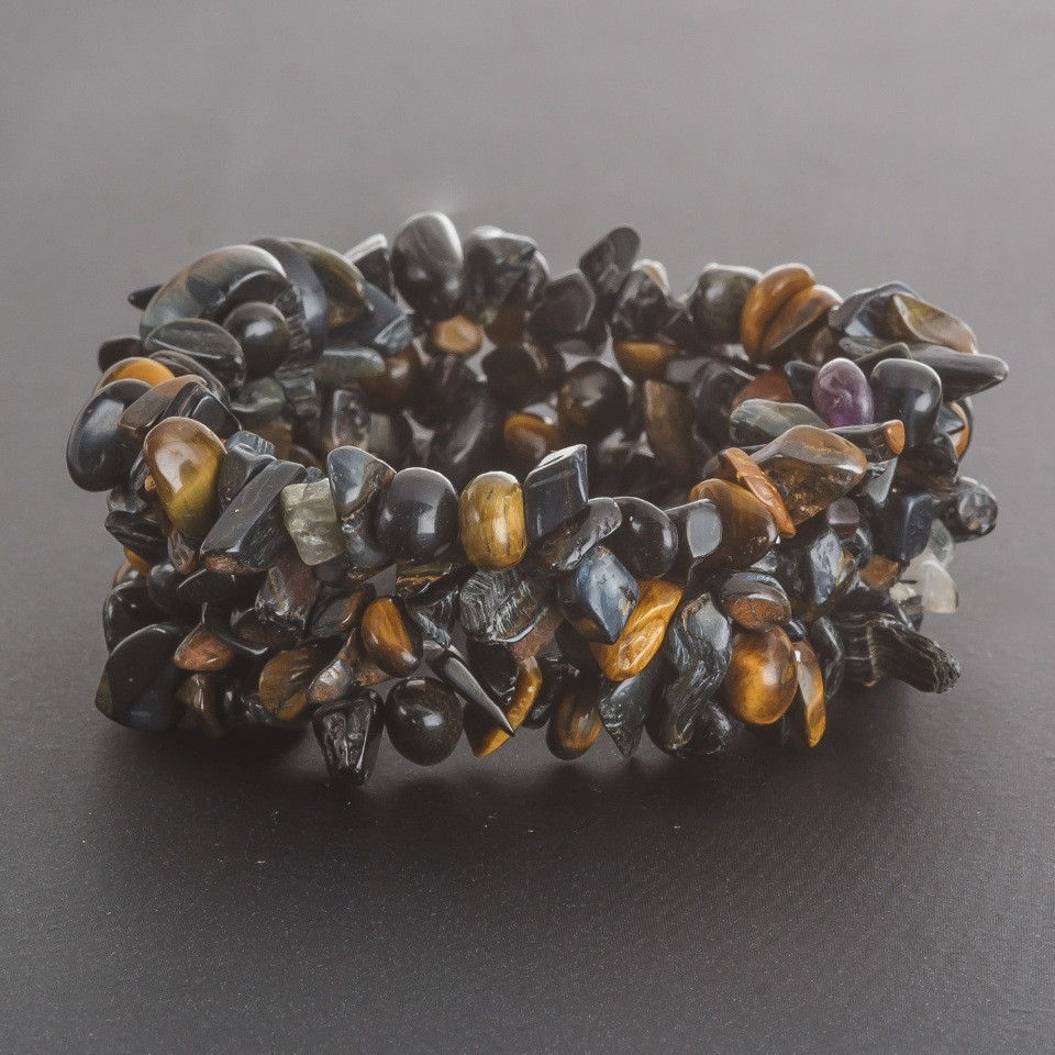 Brățară cu ochi de șoim „fragmente de piatră” pe elastic