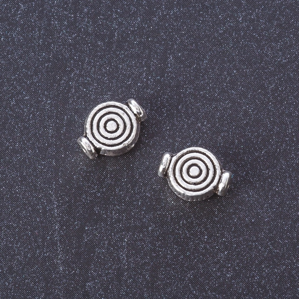 Furnitură mărgea-inserție, culoare metalică argintie, 8×10 mm, lot de 20 g, +/- 26 bucăți