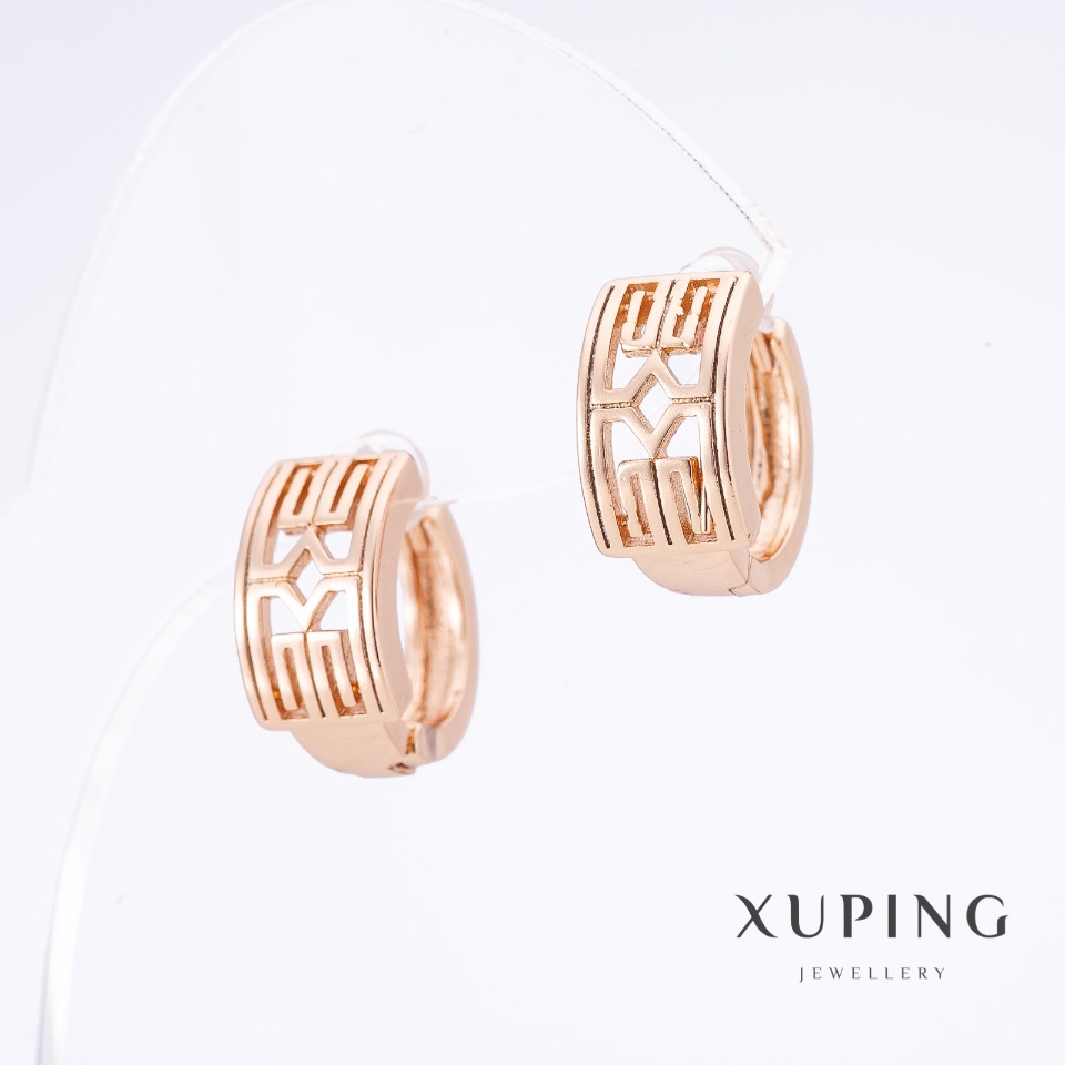 Cercei Xuping placare cu aur 18K, lungime 1,5 cm, grosime 7,5 mm