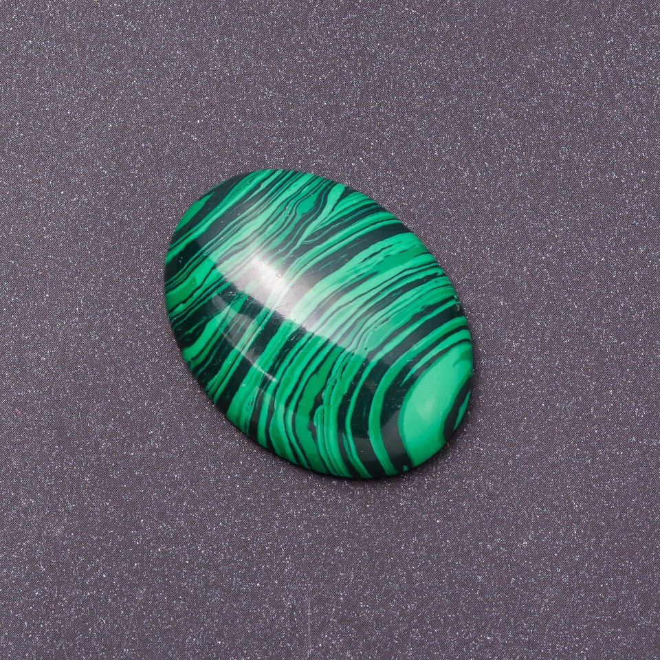 Furnitură cabochon din piatră «Malahit» (presat) 40x30 mm